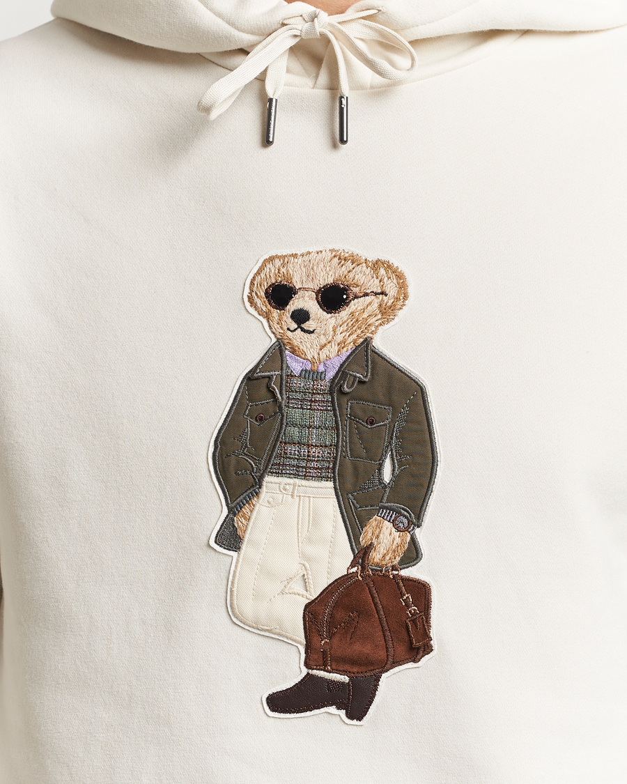 Herre | Trøjer | Ralph Lauren Purple Label | Luxury Fleece Bear Hoodie Cream