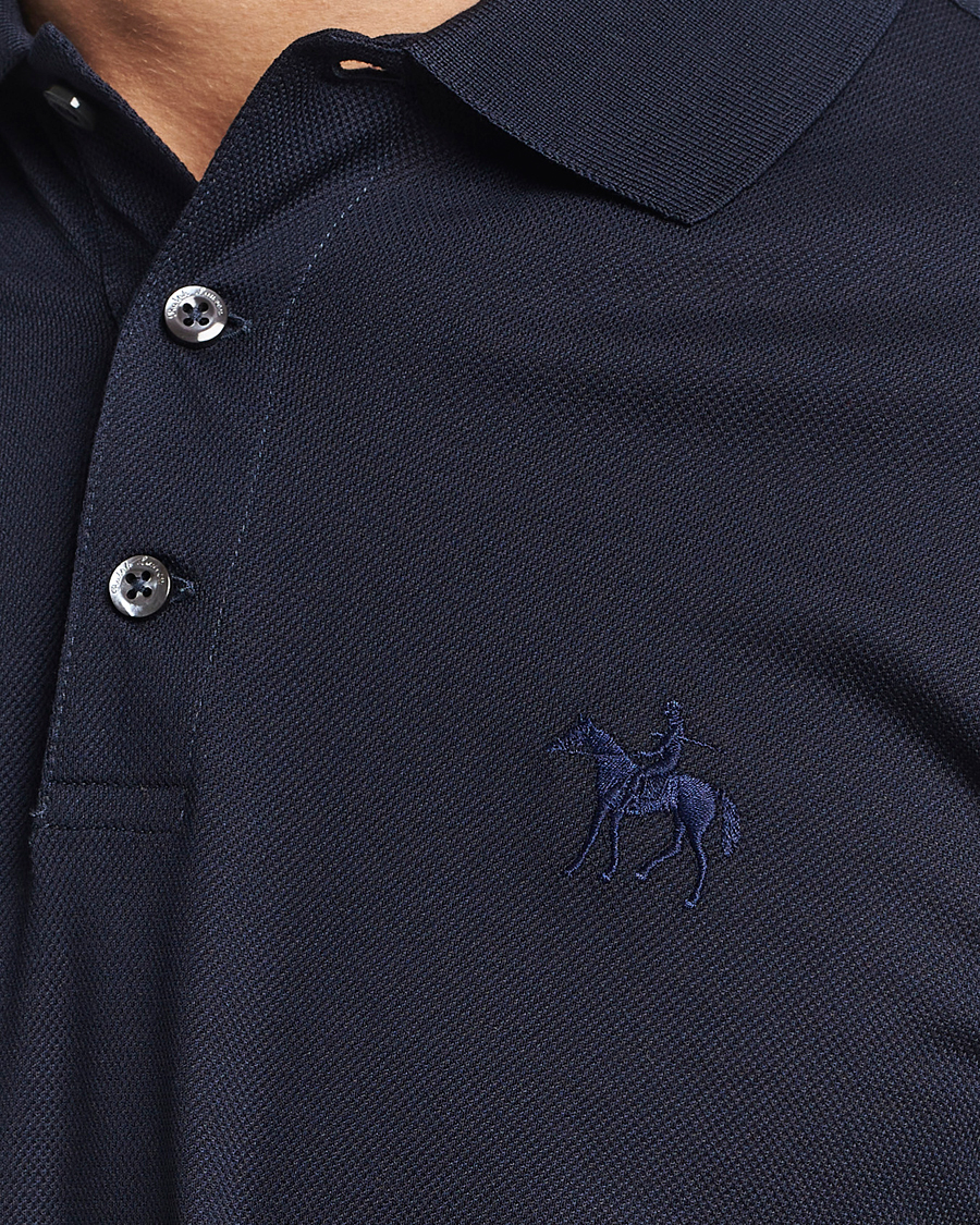 Herre | Polotrøjer | Ralph Lauren Purple Label | Mercerized Cotton Long Sleeve Polo Chairman Navy