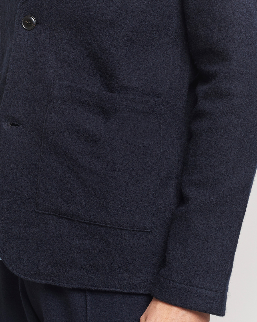 Herre | Blazere & jakker | NN07 | Boiled Wool Knitted Blazer Navy Blue