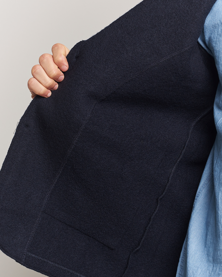 Herre | Blazere & jakker | NN07 | Boiled Wool Knitted Blazer Navy Blue