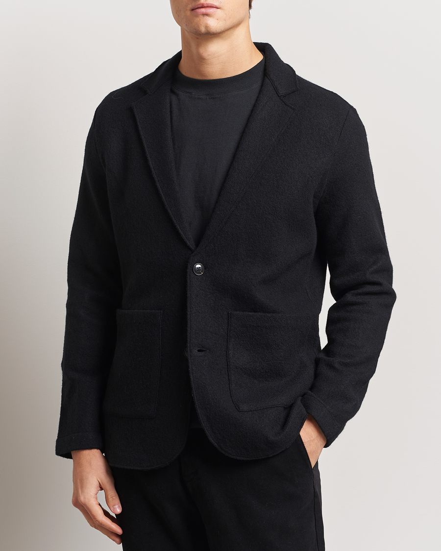 Herre | Blazere & jakker | NN07 | Boiled Wool Knitted Blazer Black