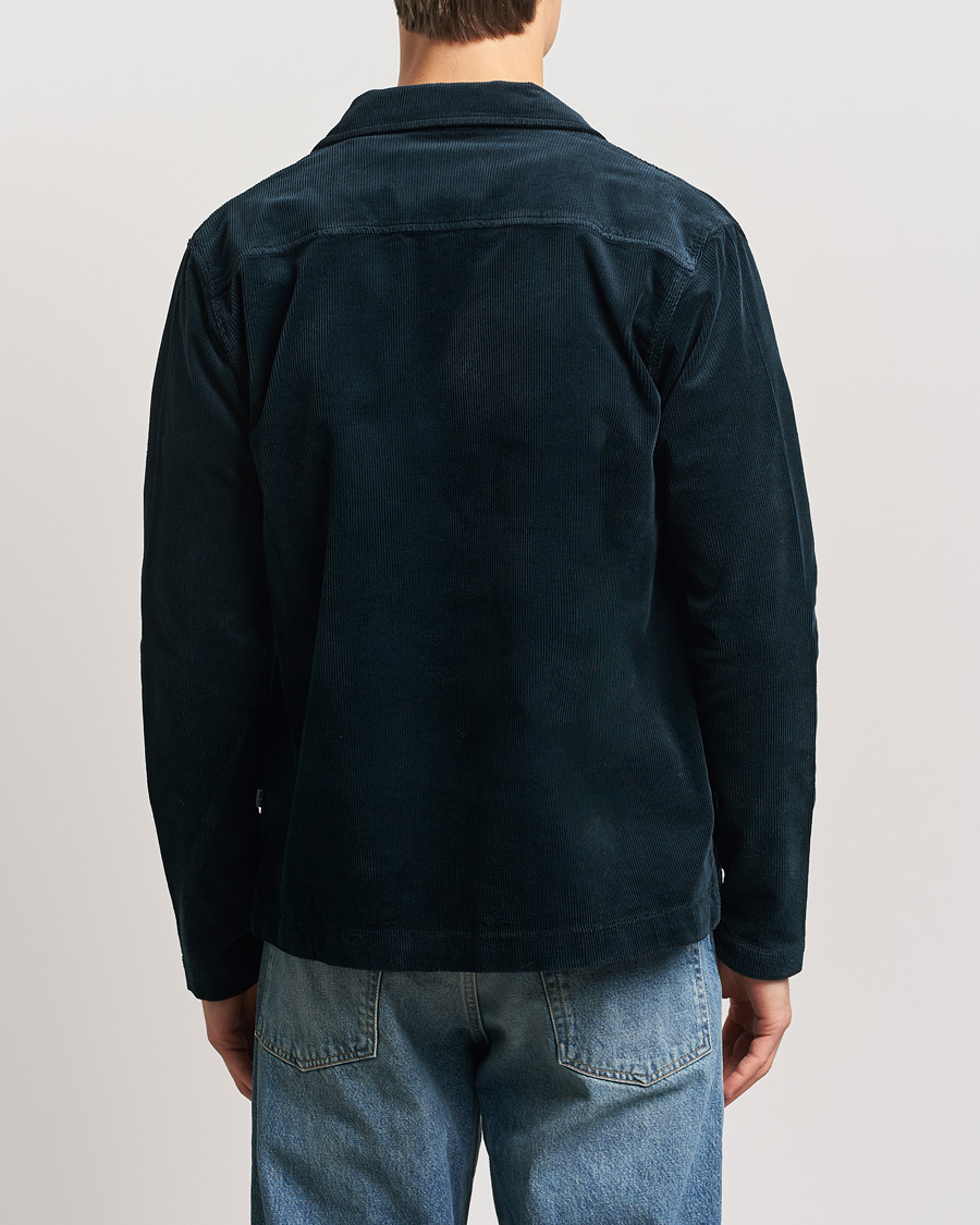 Herre | Skjorter | NN07 | Zander Corduroy Overshirt Navy Blue