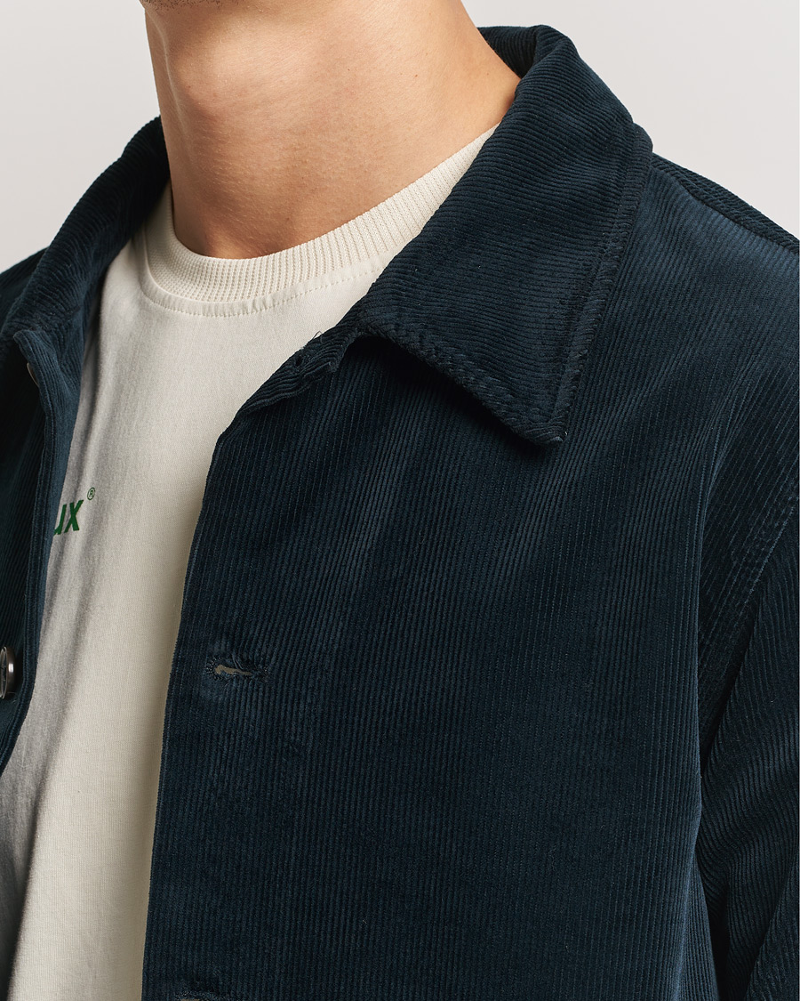 Herre | Skjorter | NN07 | Zander Corduroy Overshirt Navy Blue