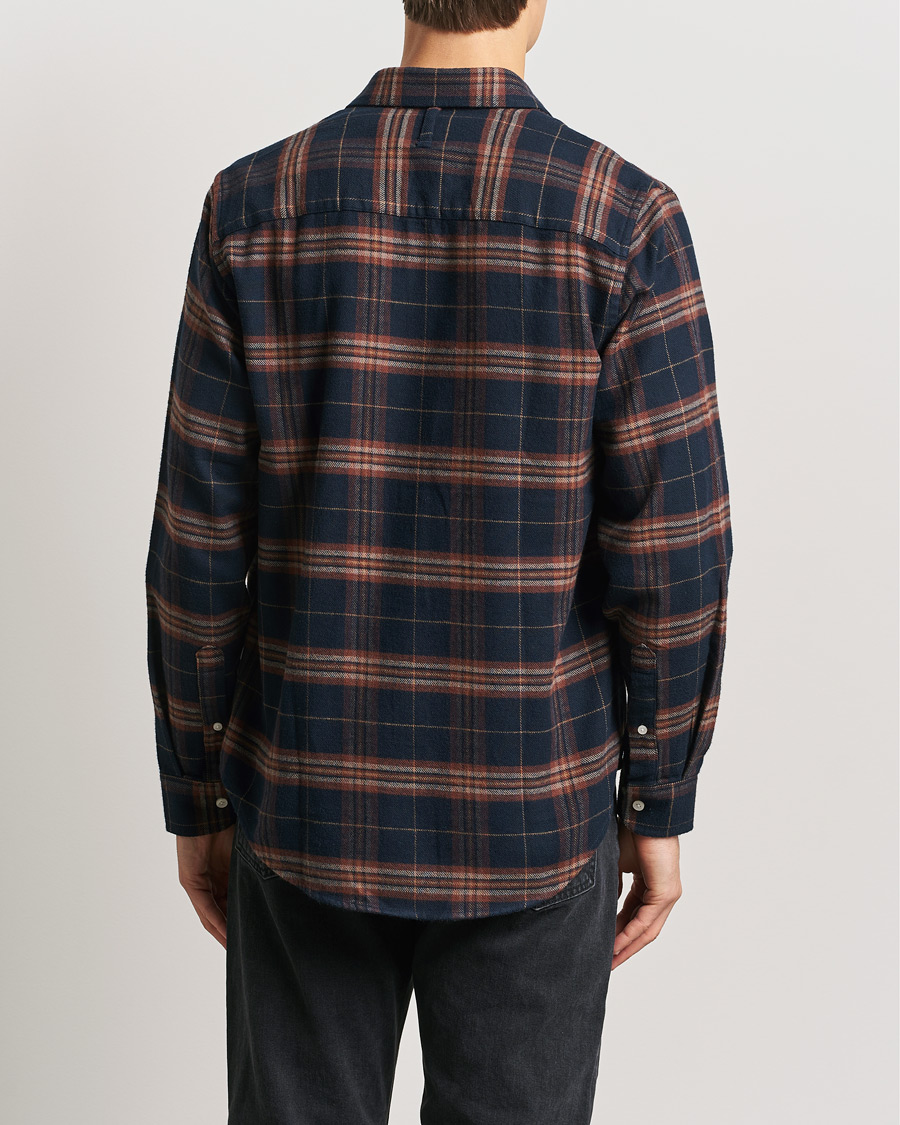 Herre | Skjorter | NN07 | Arne Brushed Cotton Checked Shirt Navy/Red