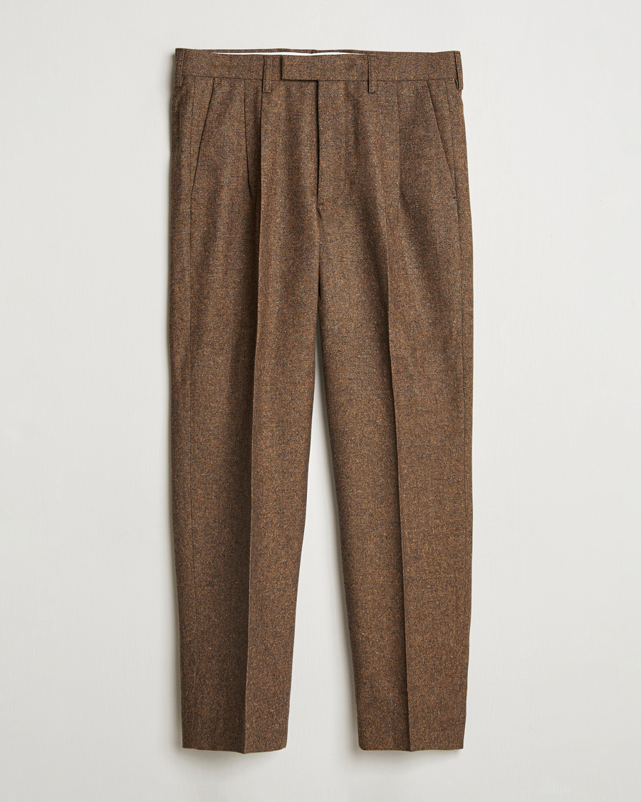 Herre | Bukser | NN07 | Fritz Wool Pleated Trousers Orange Brown