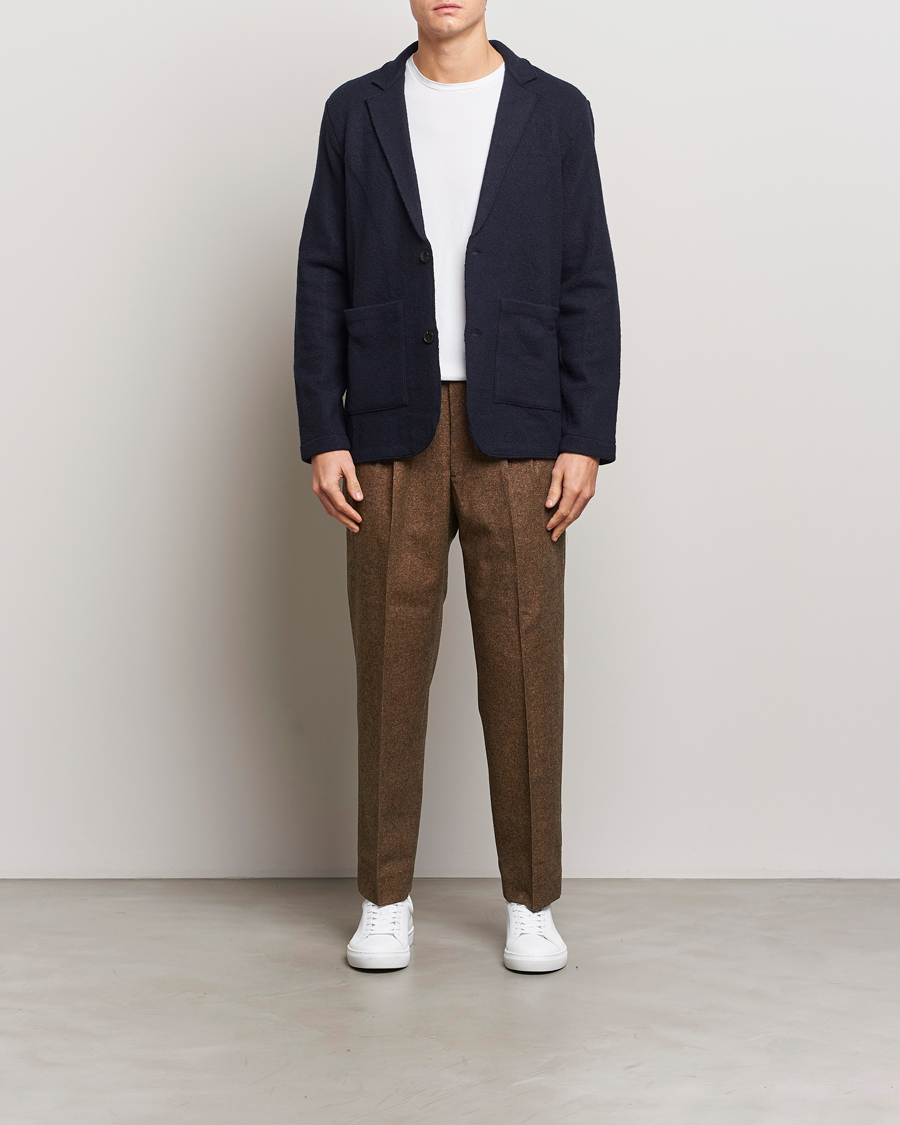Herre | Bukser | NN07 | Fritz Wool Pleated Trousers Orange Brown