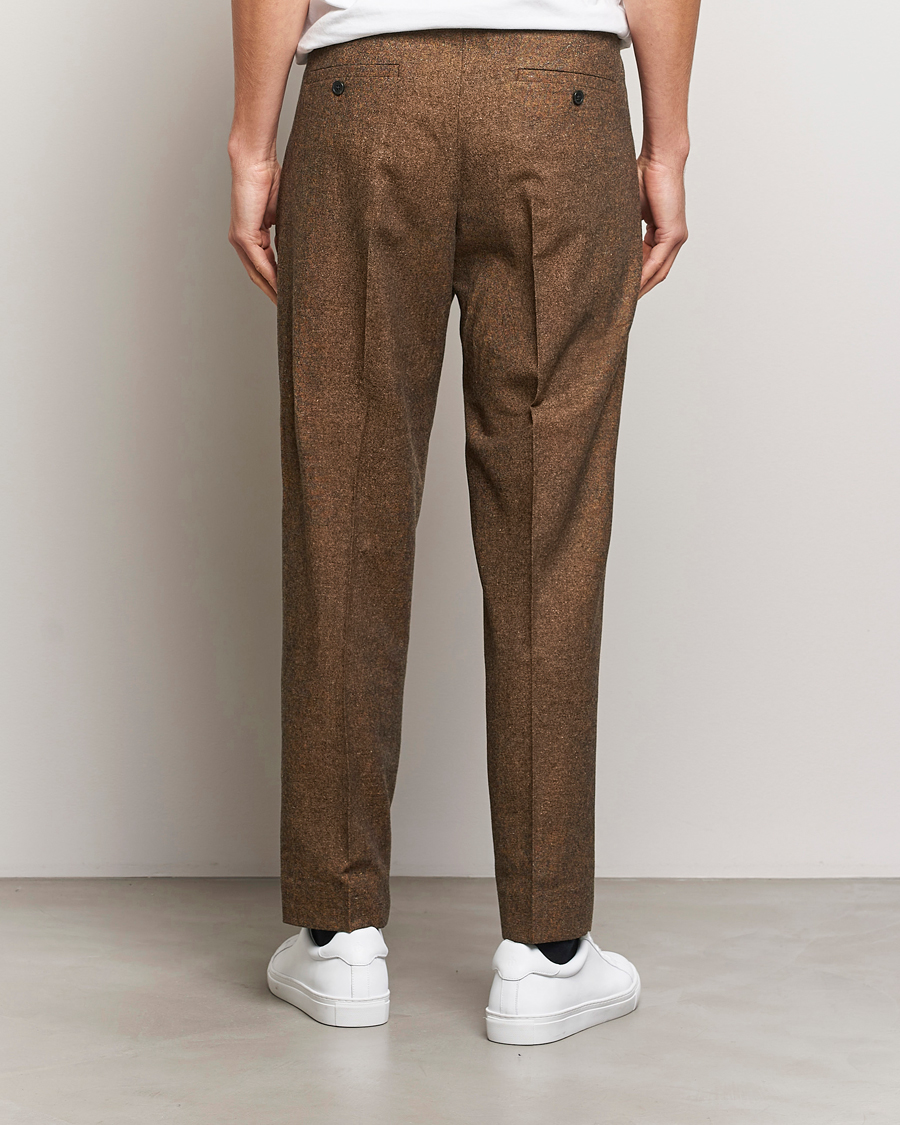 Herre | Bukser | NN07 | Fritz Wool Pleated Trousers Orange Brown