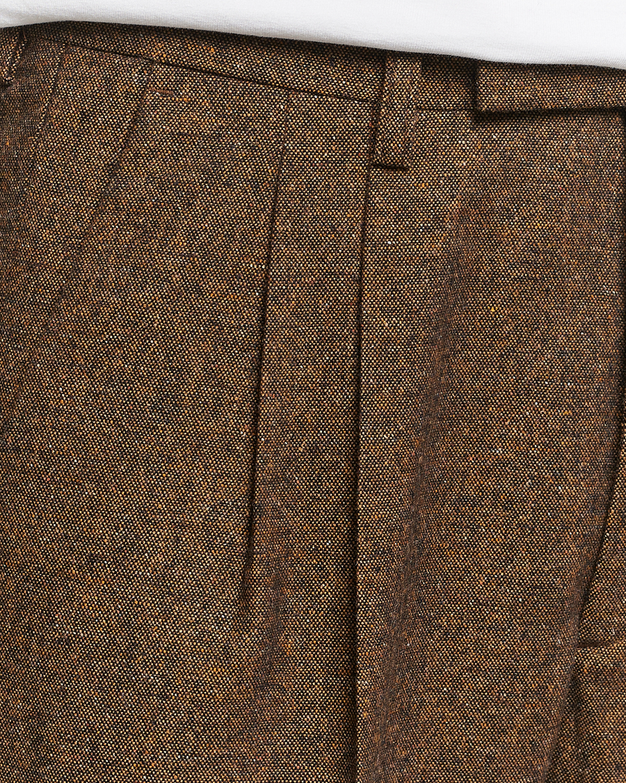 Herre | Bukser | NN07 | Fritz Wool Pleated Trousers Orange Brown