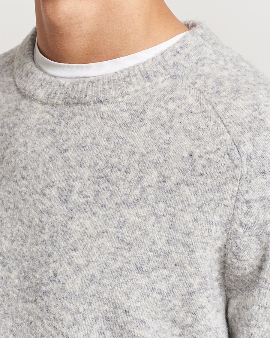 Herre | Trøjer | NN07 | John Wool Knitted Sweater Medium Grey Melange