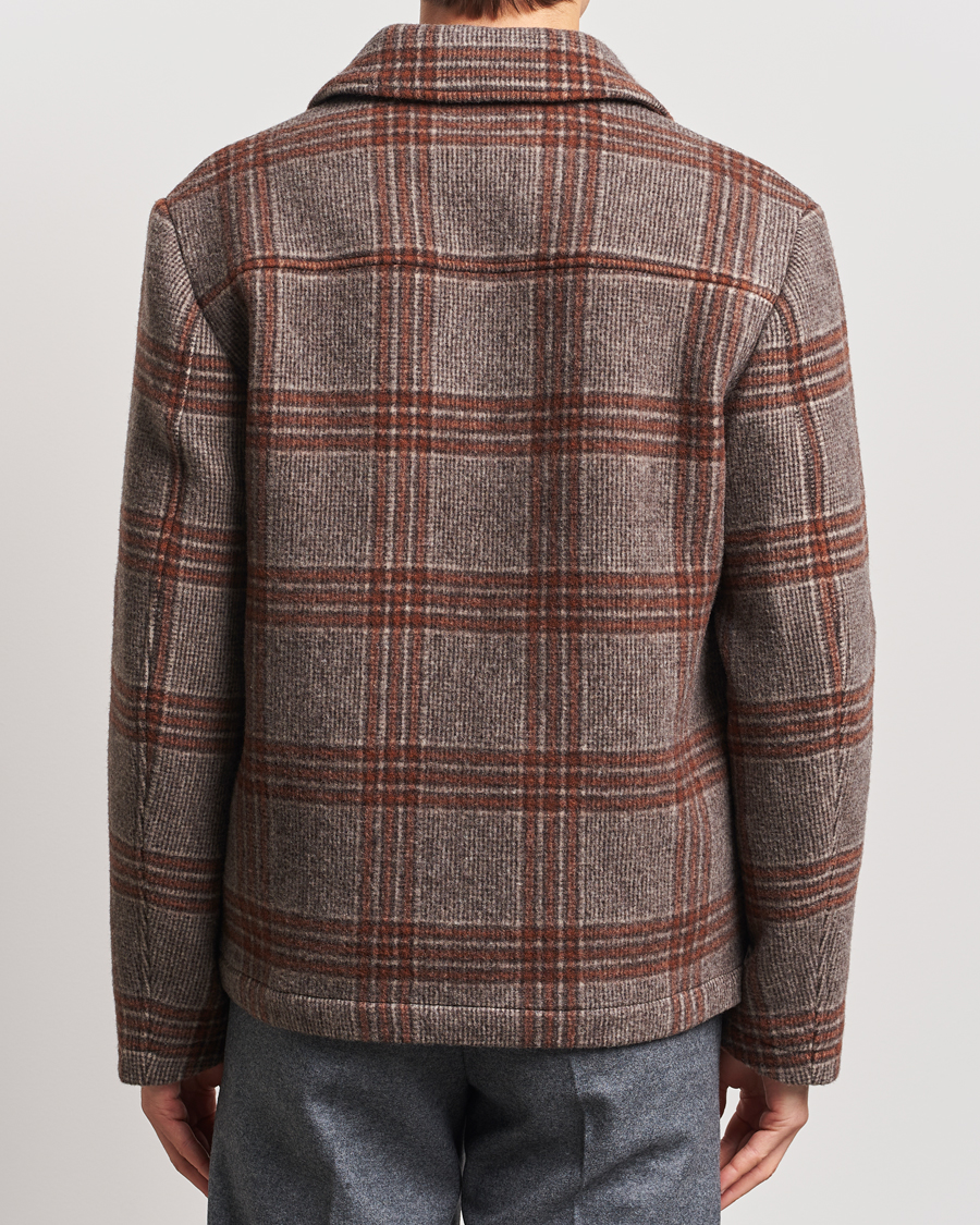 Herre | Jakker | NN07 | Gael Wool Checked Jacket Grey/Red