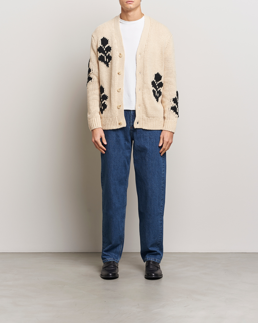 Herre | Trøjer | NN07 | Mika Knitted Leaf Cardigan Ecru