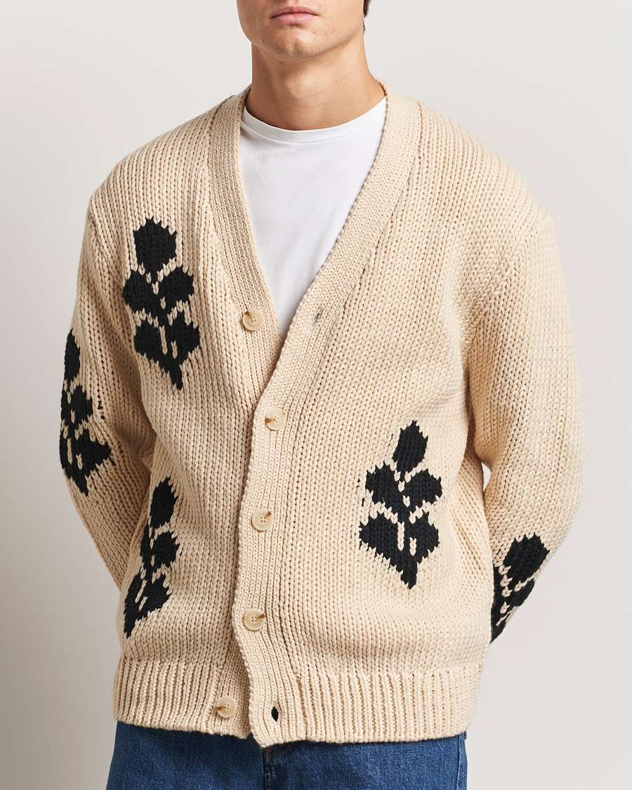 Herre | Trøjer | NN07 | Mika Knitted Leaf Cardigan Ecru