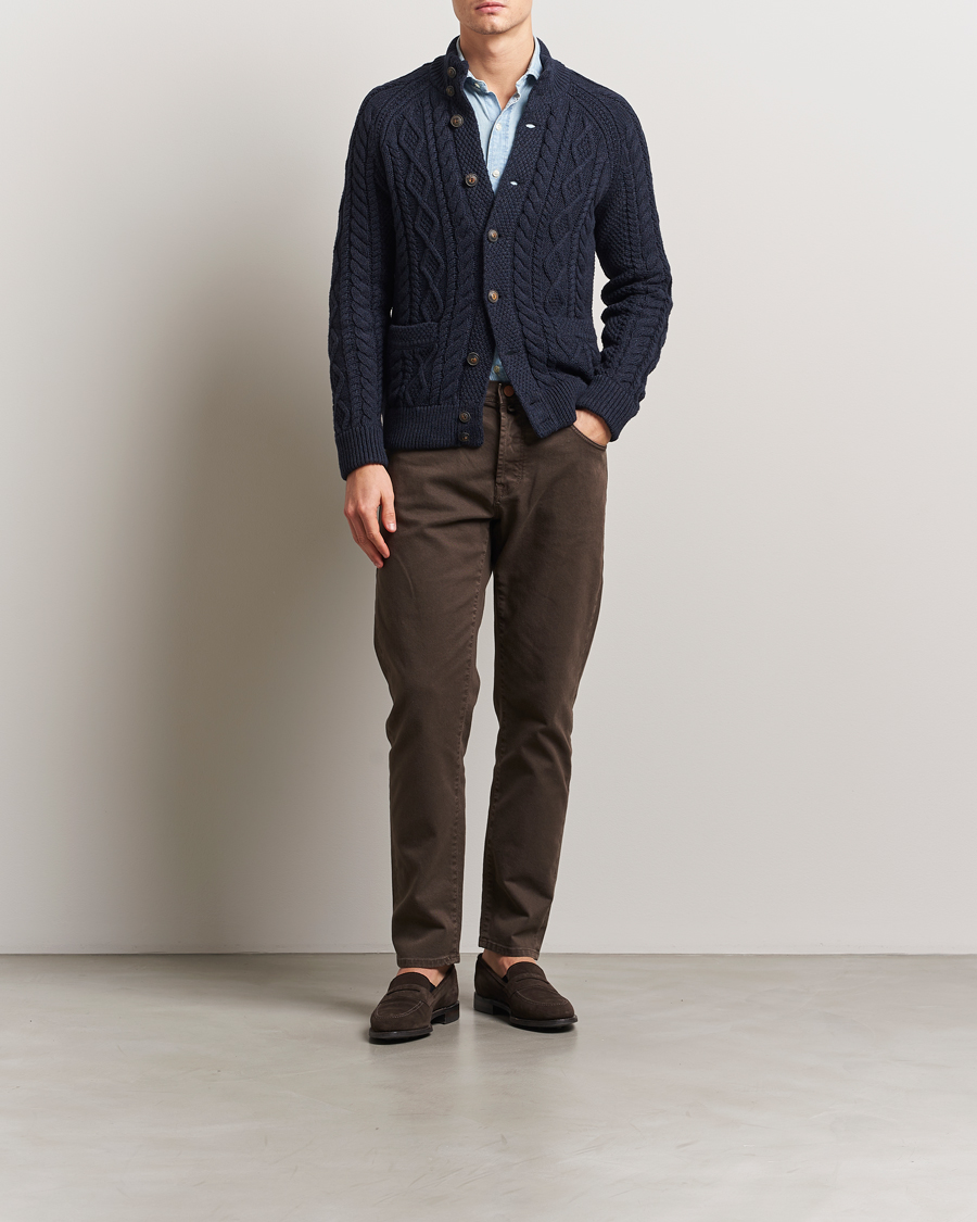 Herre | Trøjer | Polo Ralph Lauren | Cotton Knitted Cardigan Navy Melange
