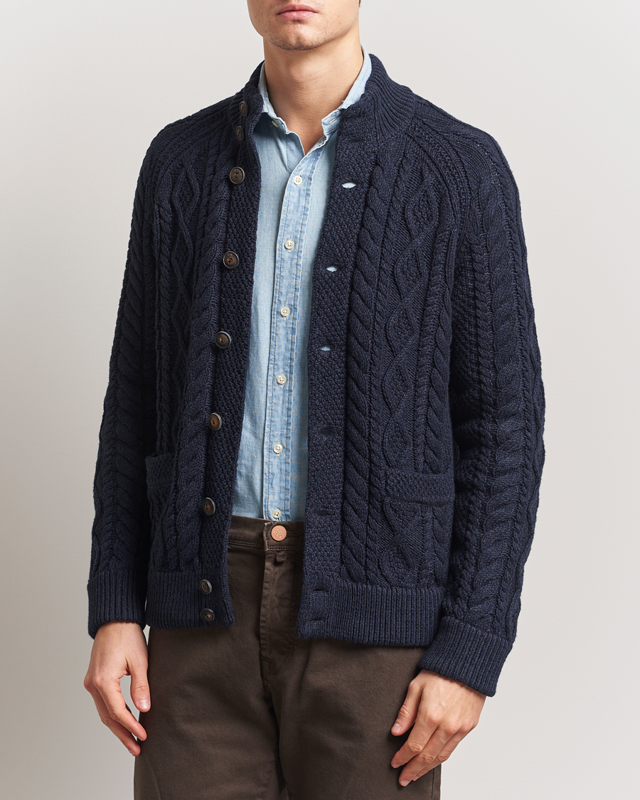 Herre | Trøjer | Polo Ralph Lauren | Cotton Knitted Cardigan Navy Melange