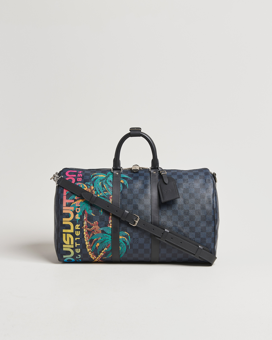 Herre | Louis Vuitton Pre-Owned Keepall Bandoulière 45 Damier Cobalt Jungle | Louis Vuitton Pre-Owned | Keepall Bandoulière 45 Damier Cobalt Jungle