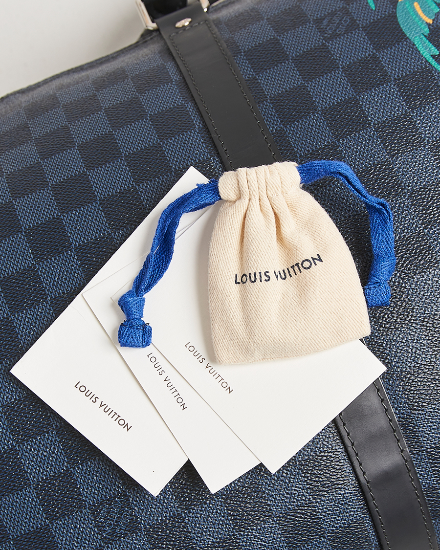Herre | Louis Vuitton Pre-Owned Keepall Bandoulière 45 Damier Cobalt Jungle | Louis Vuitton Pre-Owned | Keepall Bandoulière 45 Damier Cobalt Jungle