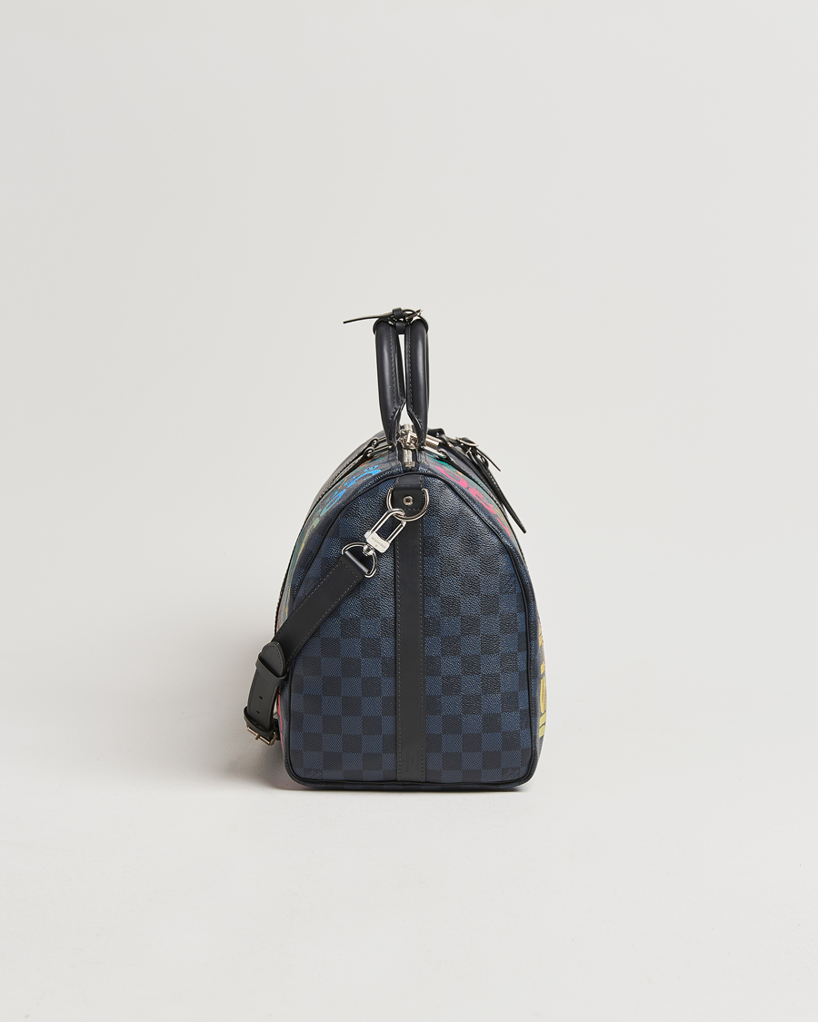 Herre | Louis Vuitton Pre-Owned Keepall Bandoulière 45 Damier Cobalt Jungle | Louis Vuitton Pre-Owned | Keepall Bandoulière 45 Damier Cobalt Jungle