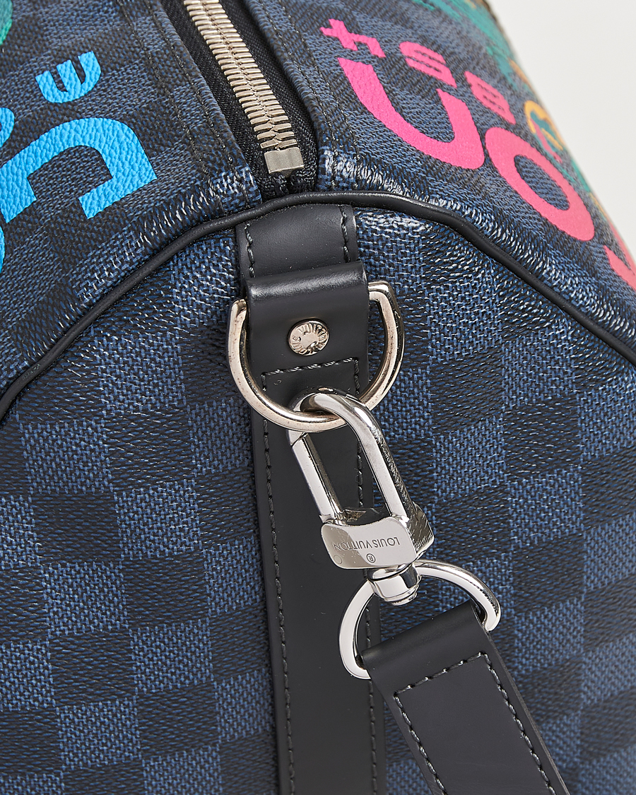 Herre | Louis Vuitton Pre-Owned Keepall Bandoulière 45 Damier Cobalt Jungle | Louis Vuitton Pre-Owned | Keepall Bandoulière 45 Damier Cobalt Jungle