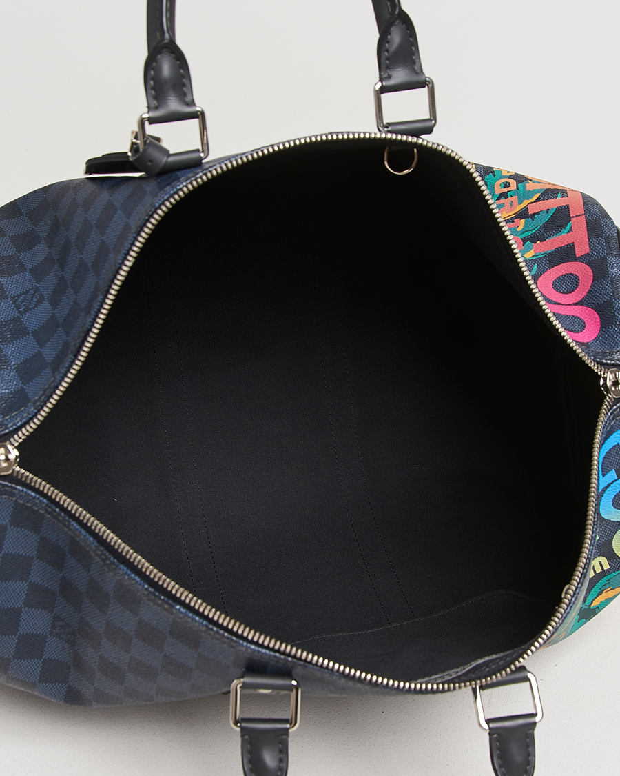 Herre | Louis Vuitton Pre-Owned Keepall Bandoulière 45 Damier Cobalt Jungle | Louis Vuitton Pre-Owned | Keepall Bandoulière 45 Damier Cobalt Jungle