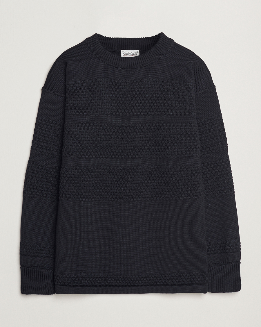 Herre | Trøjer | S.N.S. Herning | Fisherman Wool Crew Neck Sweater Navy Blue