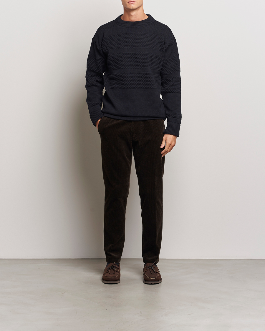 Herre | Trøjer | S.N.S. Herning | Fisherman Wool Crew Neck Sweater Navy Blue