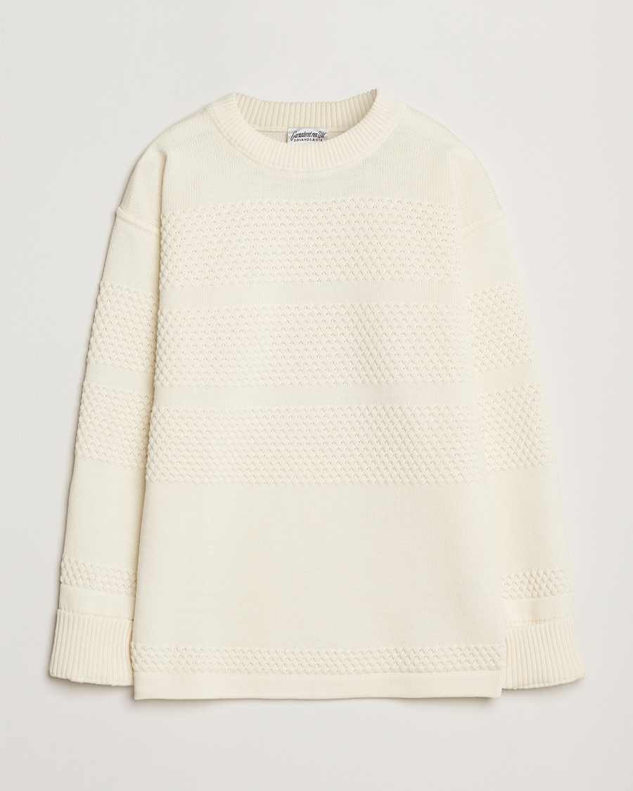 Herre | Trøjer | S.N.S. Herning | Fisherman Wool Crew Neck Sweater Natural White