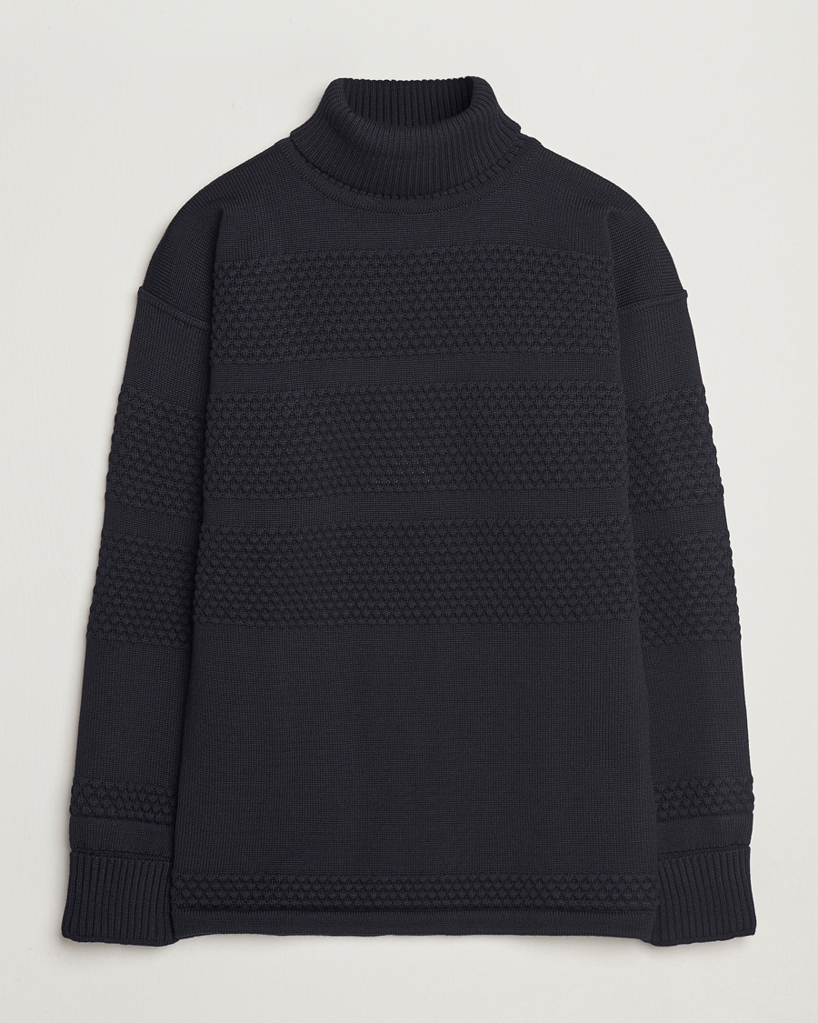 Herre | Trøjer | S.N.S. Herning | Fisherman Wool Rollneck Sweater Navy Blue