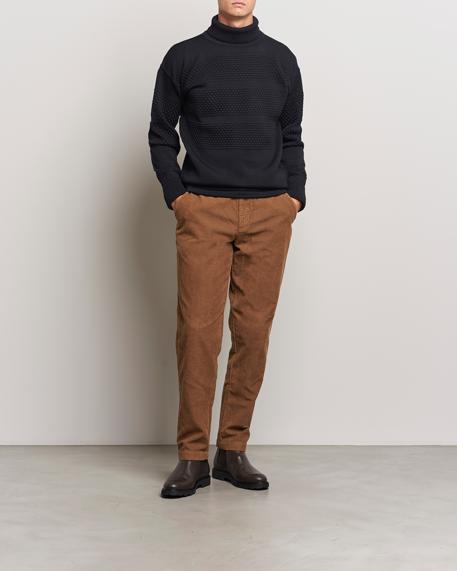 Herre | Trøjer | S.N.S. Herning | Fisherman Wool Rollneck Sweater Navy Blue
