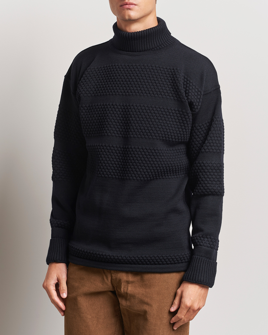 Herre | Trøjer | S.N.S. Herning | Fisherman Wool Rollneck Sweater Navy Blue