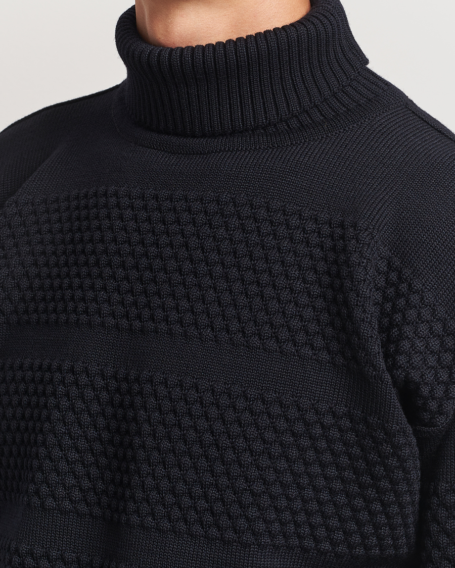 Herre | Trøjer | S.N.S. Herning | Fisherman Wool Rollneck Sweater Navy Blue