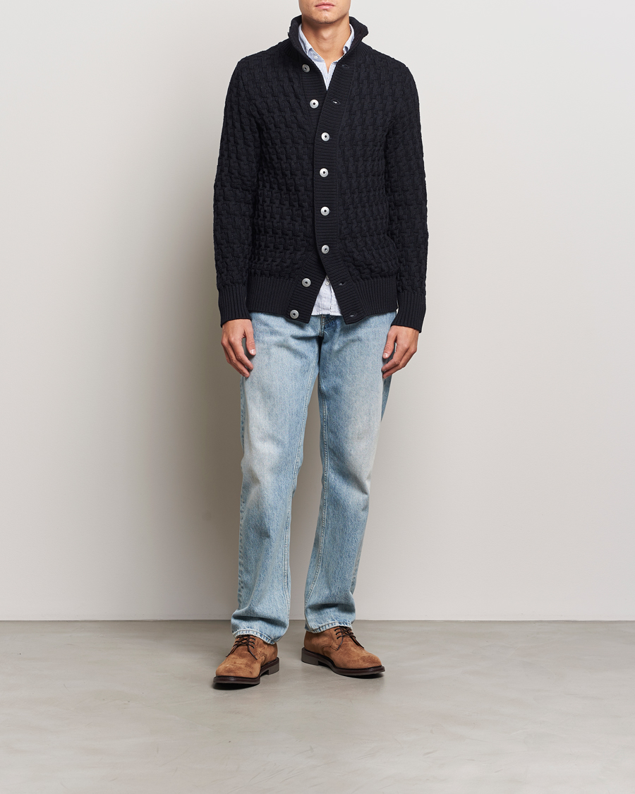 Herre | Trøjer | S.N.S. Herning | Stark Wool Cable Cardigan Navy