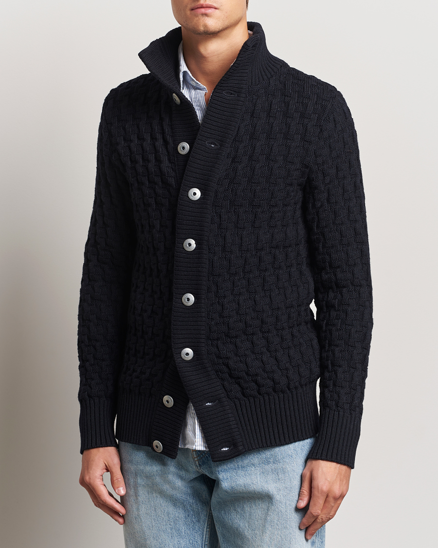 Herre | Trøjer | S.N.S. Herning | Stark Wool Cable Cardigan Navy