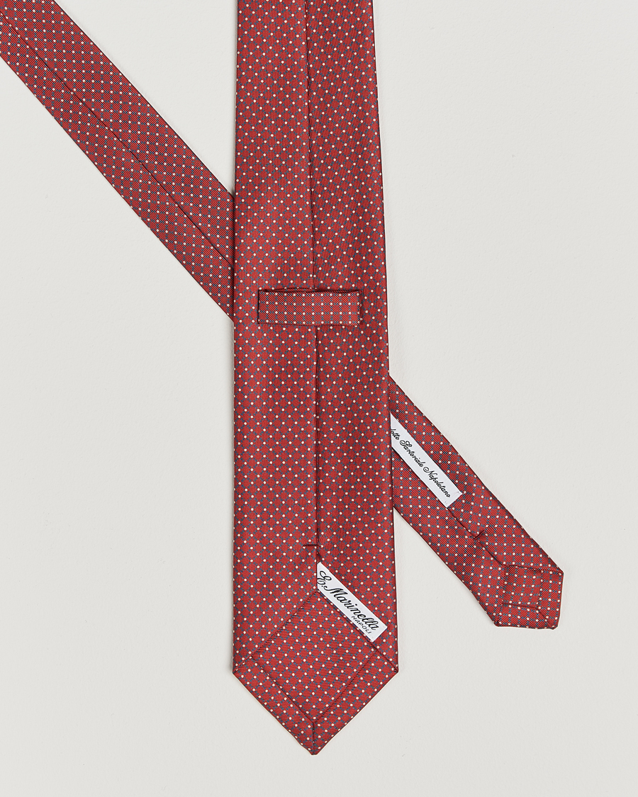 Herre | E. Marinella 3-Fold Printed Silk Tie Burgundy | E. Marinella | 3-Fold Printed Silk Tie Burgundy
