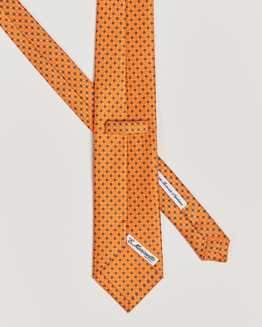 Herre | Slips | E. Marinella | 3-Fold Printed Silk Tie Orange