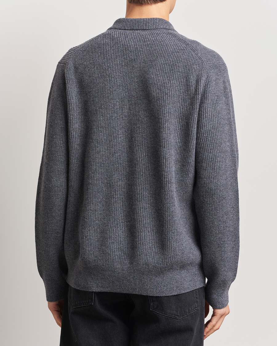 Herre | Trøjer | Samsøe Samsøe | Saisaks Merino Rib Knitted Full Zip Charcoal