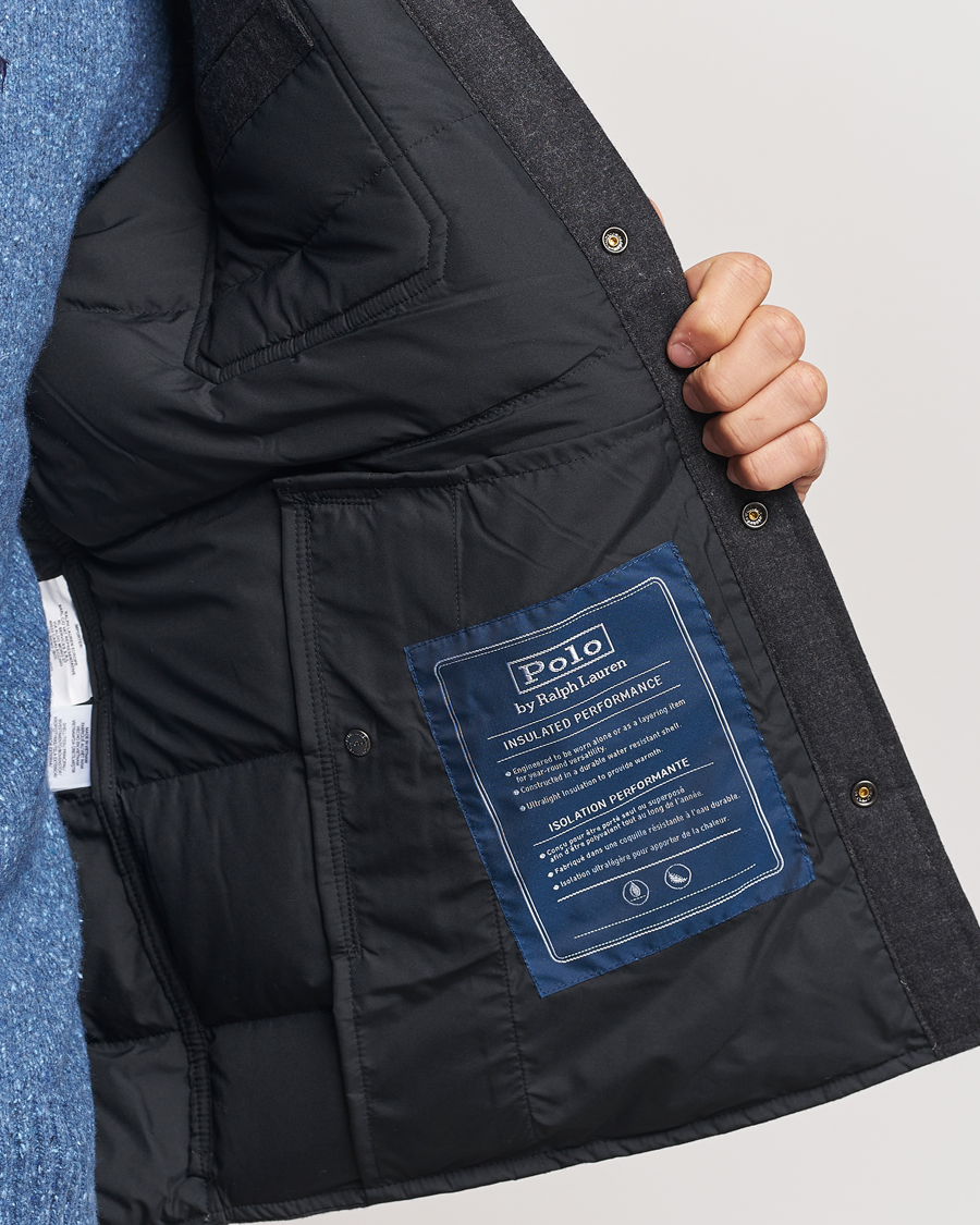 Herre | Jakker | Polo Ralph Lauren | Lewis Quilted Insulated Shirt Jacket Dark Charcoal