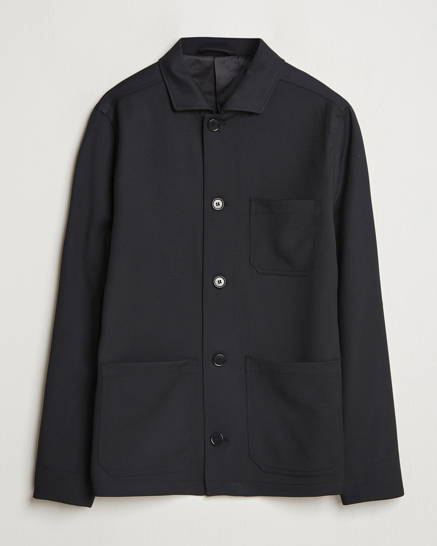 Herre | Jakker | Filippa K | Louis Wool Gabardine Shirt Jacket Black