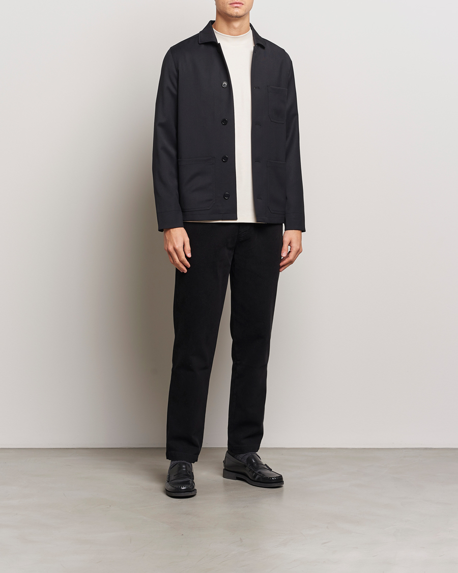 Herre | Jakker | Filippa K | Louis Wool Gabardine Shirt Jacket Black