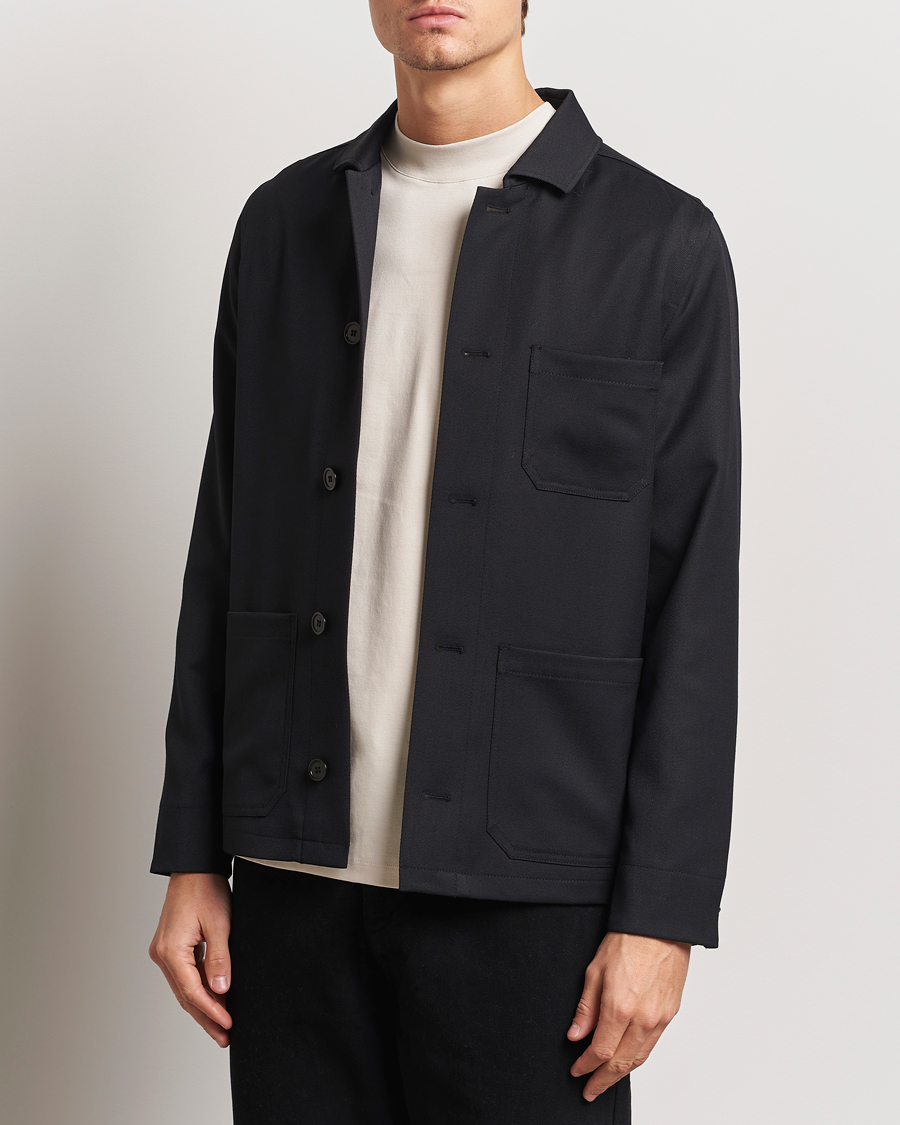 Herre | Jakker | Filippa K | Louis Wool Gabardine Shirt Jacket Black