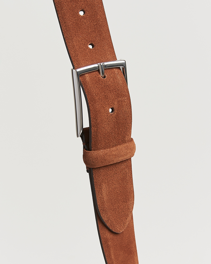Herre | Bælter | Anderson's | Calf Suede 3,5 cm Belt Tobacco