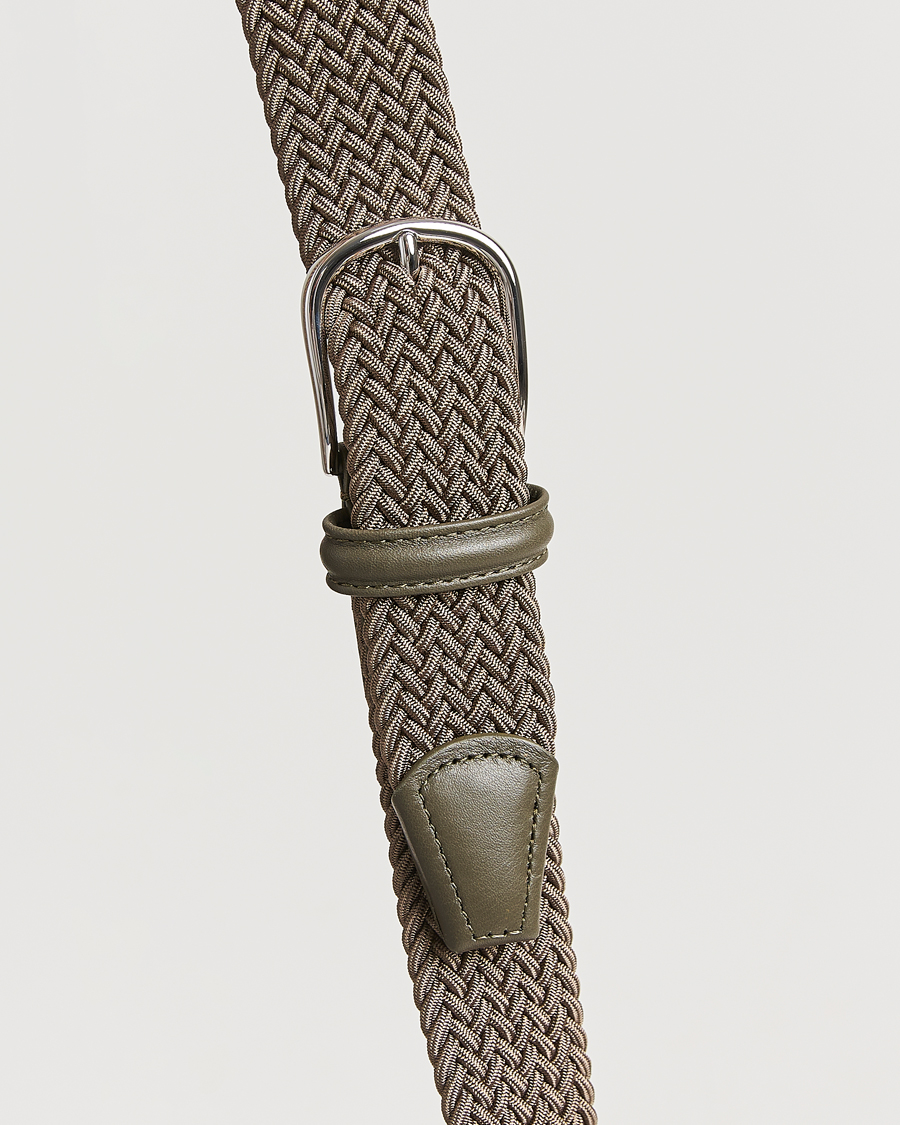 Herre | Bælter | Anderson's | Stretch Woven 3,5 cm Belt Khaki