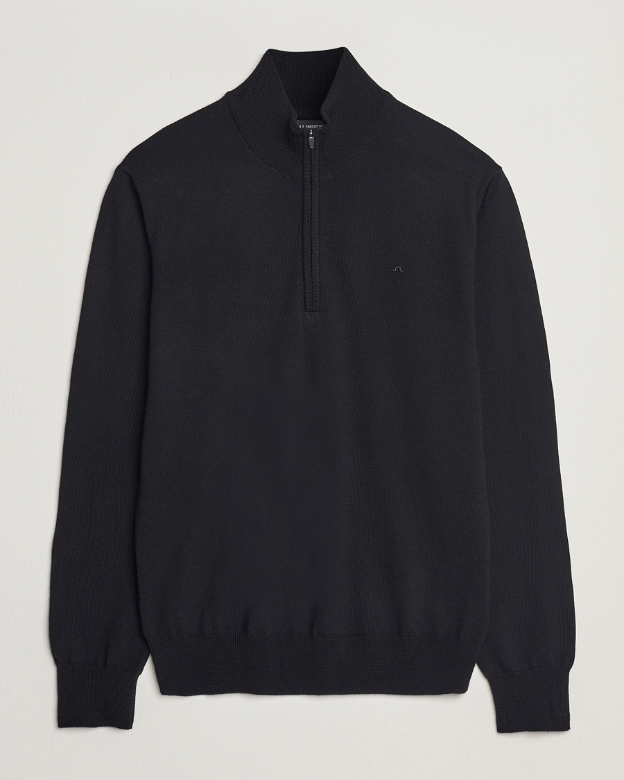 Herre | Trøjer | J.Lindeberg | Kiyan Merino Quarter Zip Black