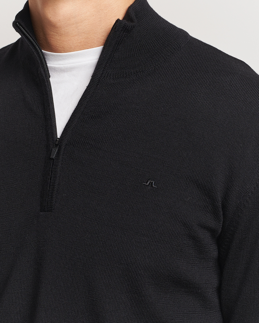 Herre | Trøjer | J.Lindeberg | Kiyan Merino Quarter Zip Black