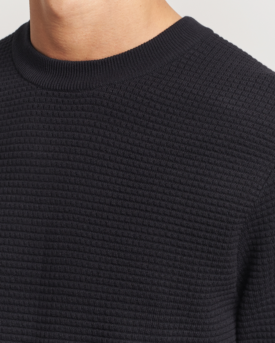 Herre | Trøjer | J.Lindeberg | Oliver Structure Cotton Sweater Black