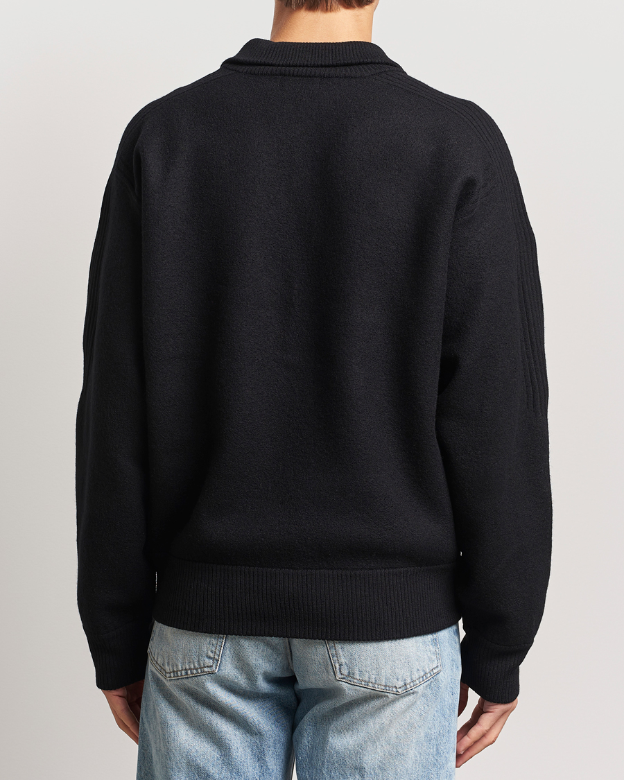 Herre | Trøjer | J.Lindeberg | Bon Boiled Wool Quarter Zip Black