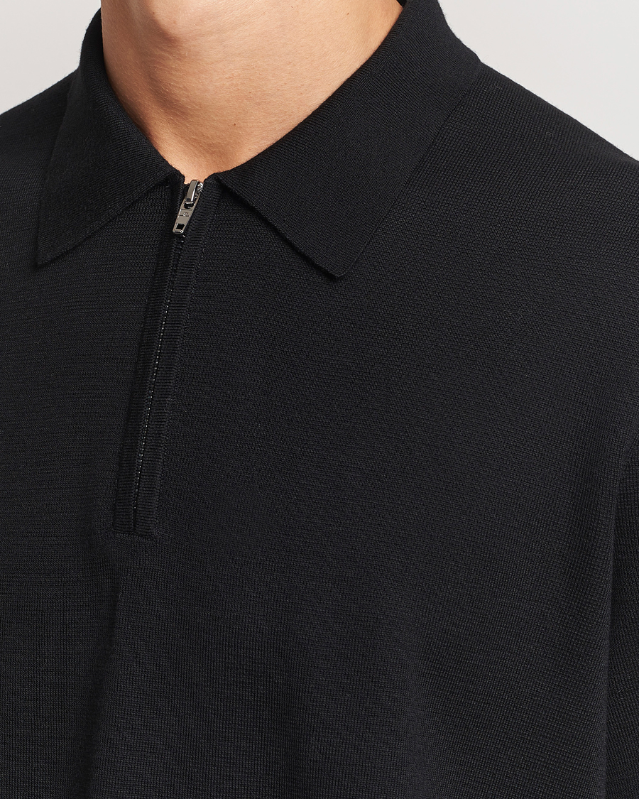 Herre | Trøjer | J.Lindeberg | Tyler Quarter Zip Knit Polo Black
