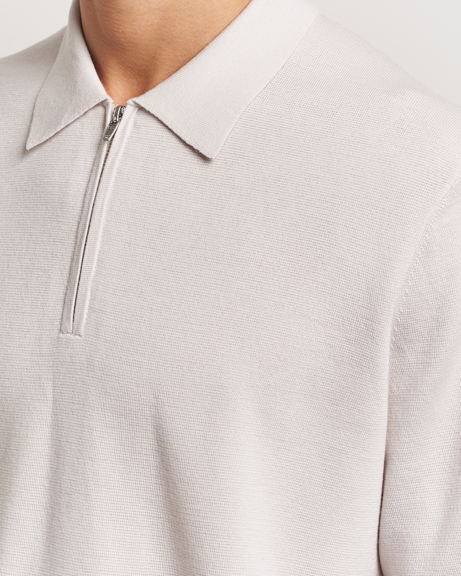 Herre | Trøjer | J.Lindeberg | Tyler Quarter Zip Knit Polo Moonbeam
