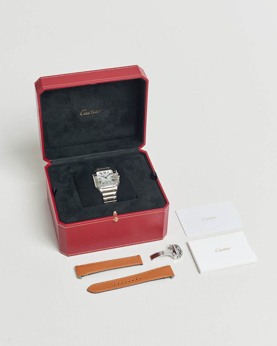 Herre | Cartier Pre-Owned Santos De Cartier WSSA0029 Silver | Cartier Pre-Owned | Santos De Cartier WSSA0029 Silver
