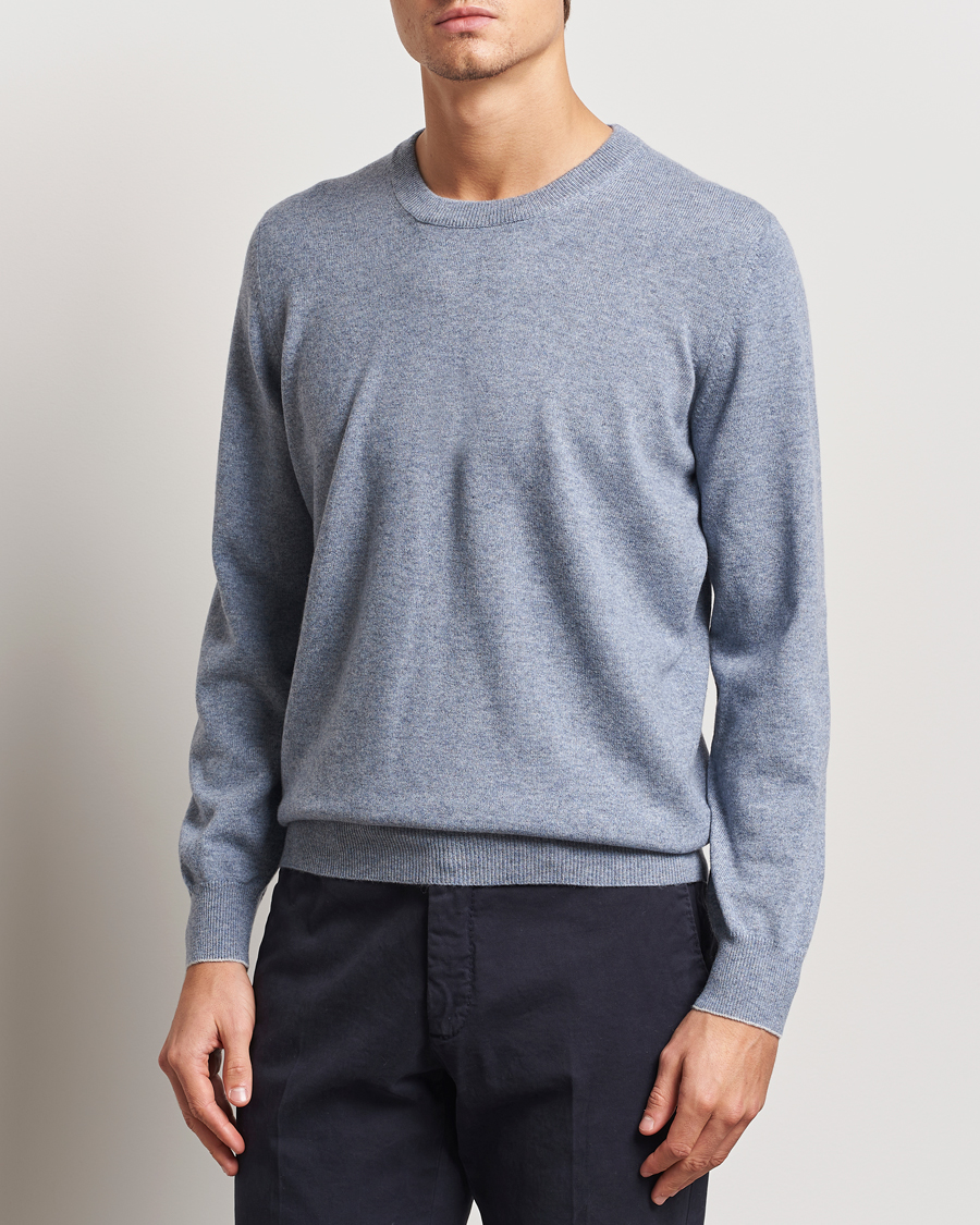 Herre | Trøjer | Brunello Cucinelli | 2 Ply Cashmere Pullover Light Blue Denim