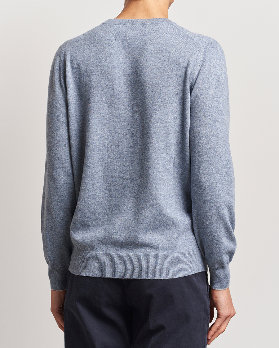 Herre | Trøjer | Brunello Cucinelli | 2 Ply Cashmere Pullover Light Blue Denim